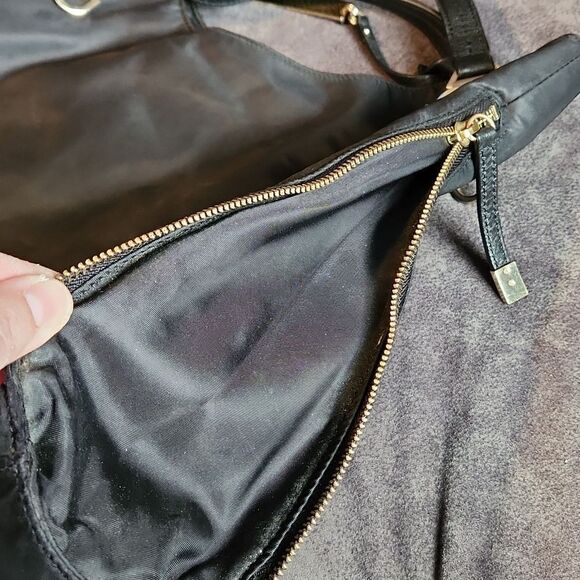 Vince Camuto Purse Convertible Bag Elegant Black Tote Bag Polyester Leather - Picture 6 of 14